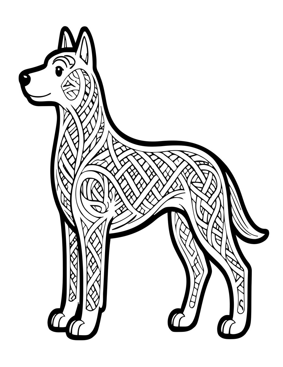 Celtic Hound - free printable coloring page