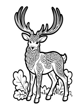 Celtic Stag - Free printable coloring page