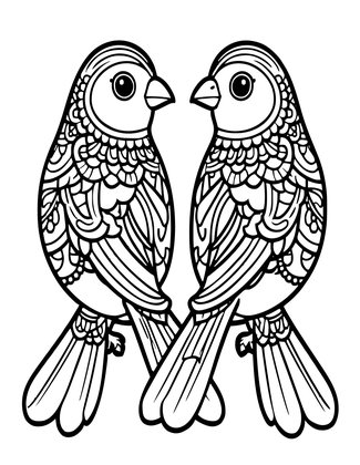 Celtic Bird Pair - Free printable coloring page