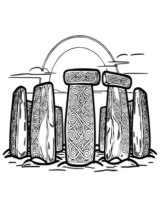 Stone Circle - Free printable coloring page