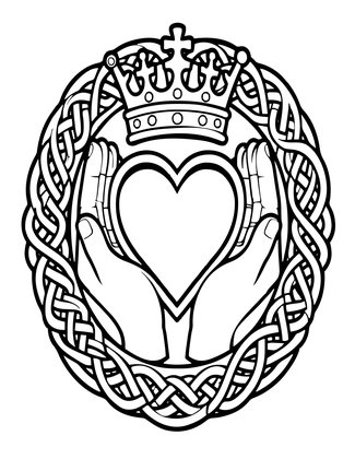 Claddagh Symbol - Free printable coloring page