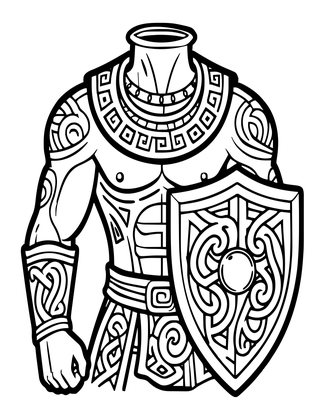 Celtic Warrior - Free printable coloring page