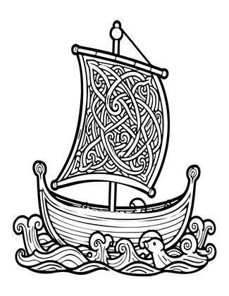 Celtic Ship - Free printable coloring page