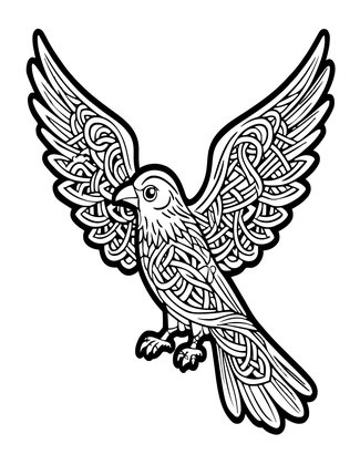Celtic Raven - Free printable coloring page
