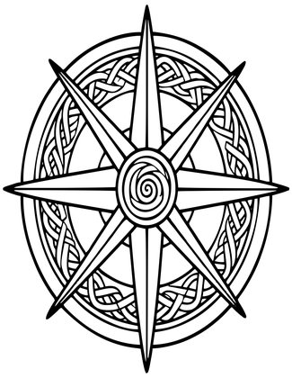 Celtic Compass - Free printable coloring page