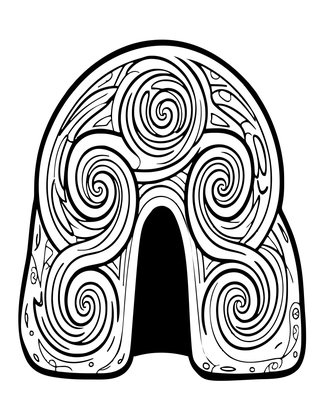 Newgrange Spiral - Free printable coloring page