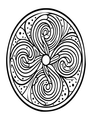 Spiral Triskelion - Free printable coloring page
