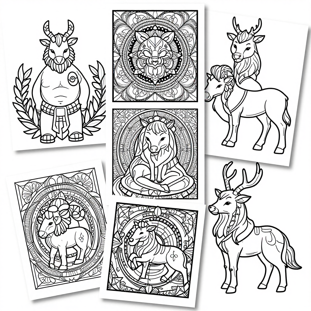 Centaurs Satyrs coloring pages collection - 30 free printable pages