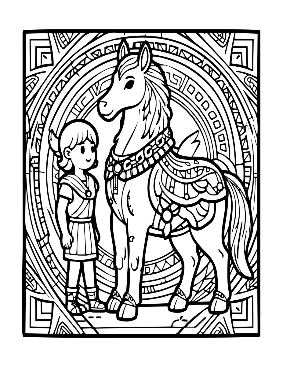 Centaur Chiron - free printable coloring page