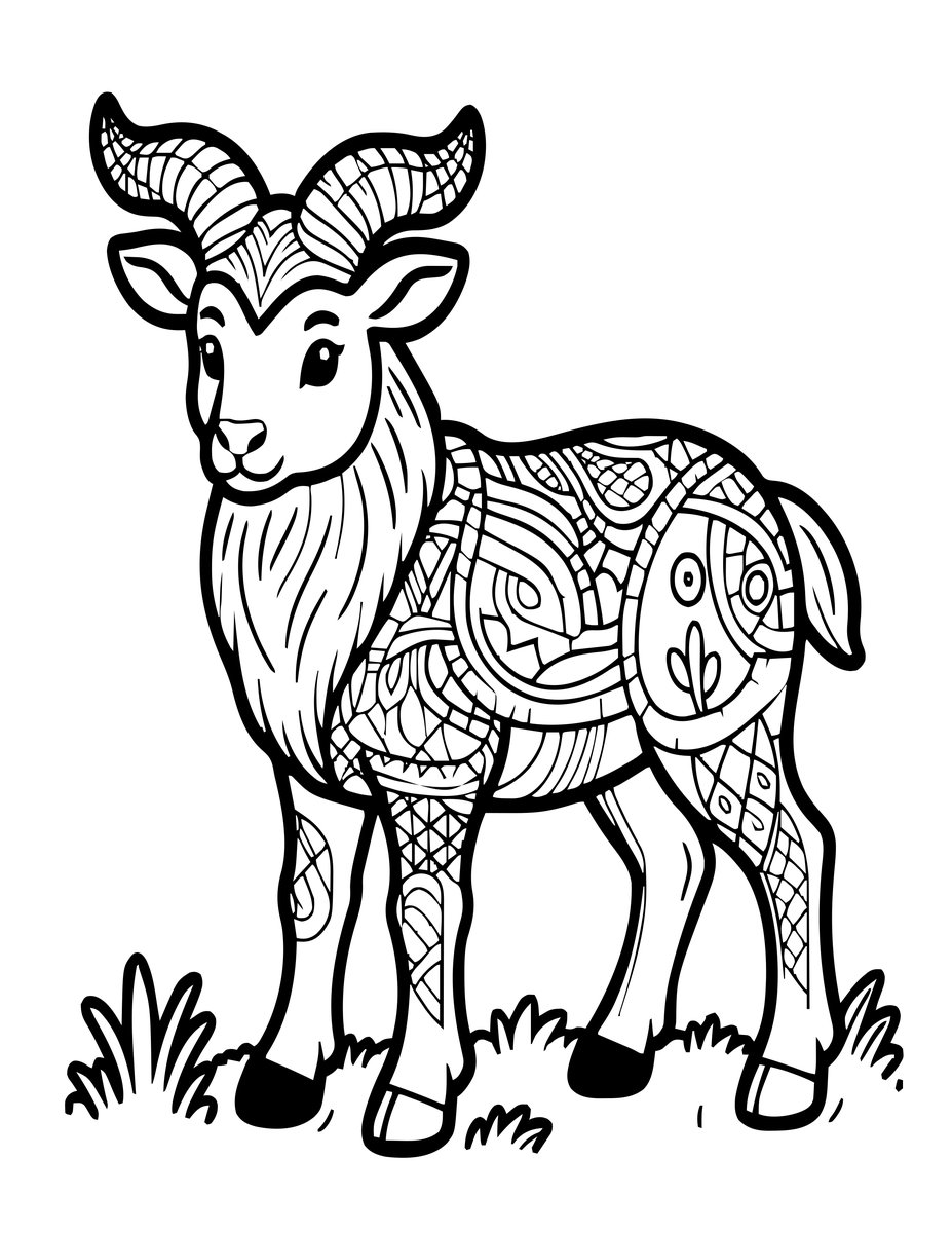 Young Faun - free printable coloring page
