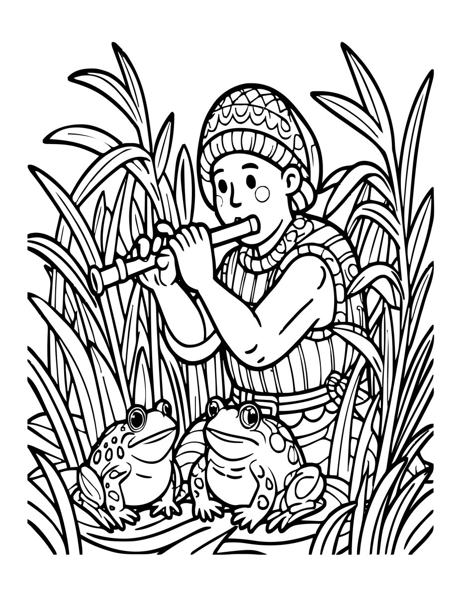 Satyr in Reeds - free printable coloring page