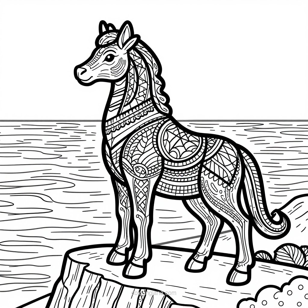 Centaur at Sea - free printable coloring page