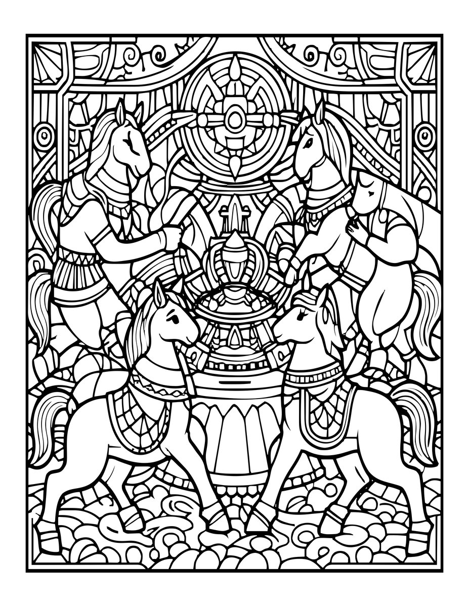 Battle of Lapiths - free printable coloring page