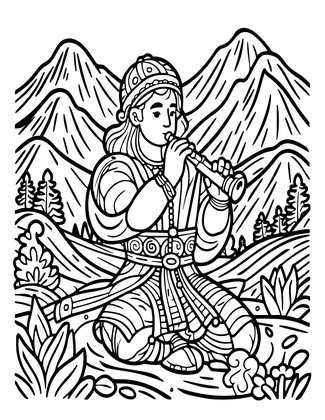 Pan God of the Wild - Free printable coloring page