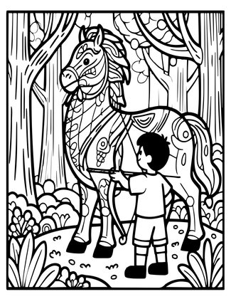 Centaur Teaching Archery - Free printable coloring page