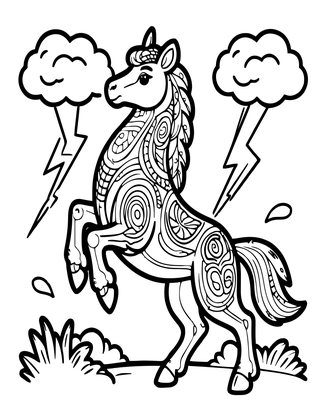 Centaur in Storm - Free printable coloring page