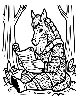 Centaur Scholar - Free printable coloring page