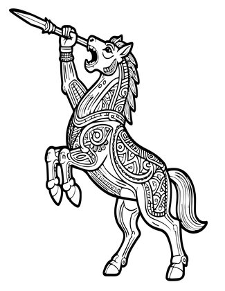 Centaur Battle Cry - Free printable coloring page