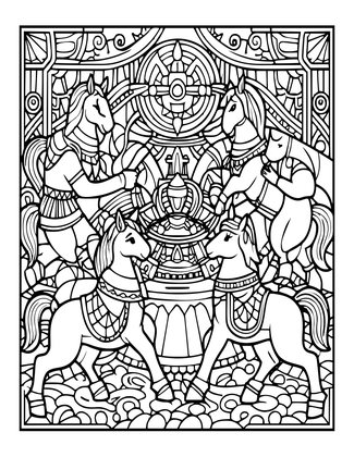 Battle of Lapiths - Free printable coloring page