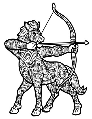 Centaur Archer - Free printable coloring page