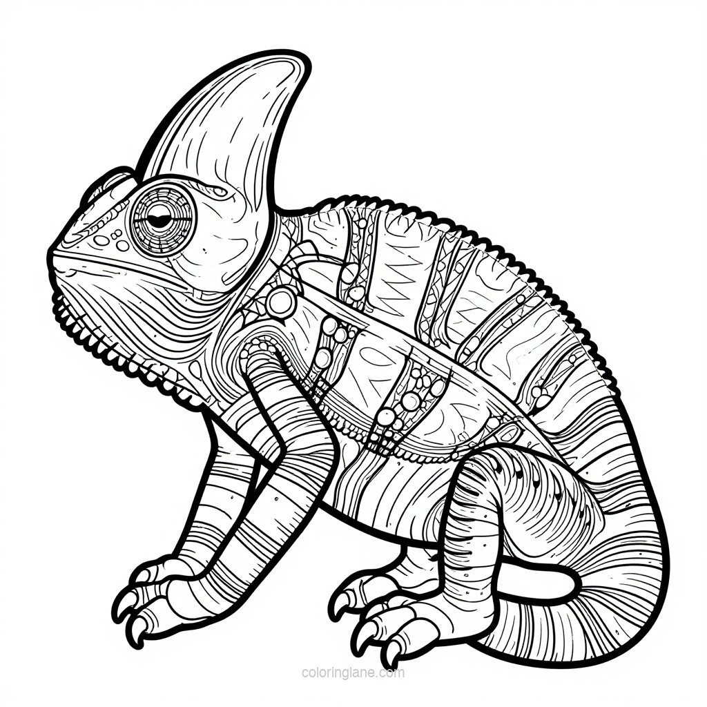 Veiled Chameleon - free printable coloring page
