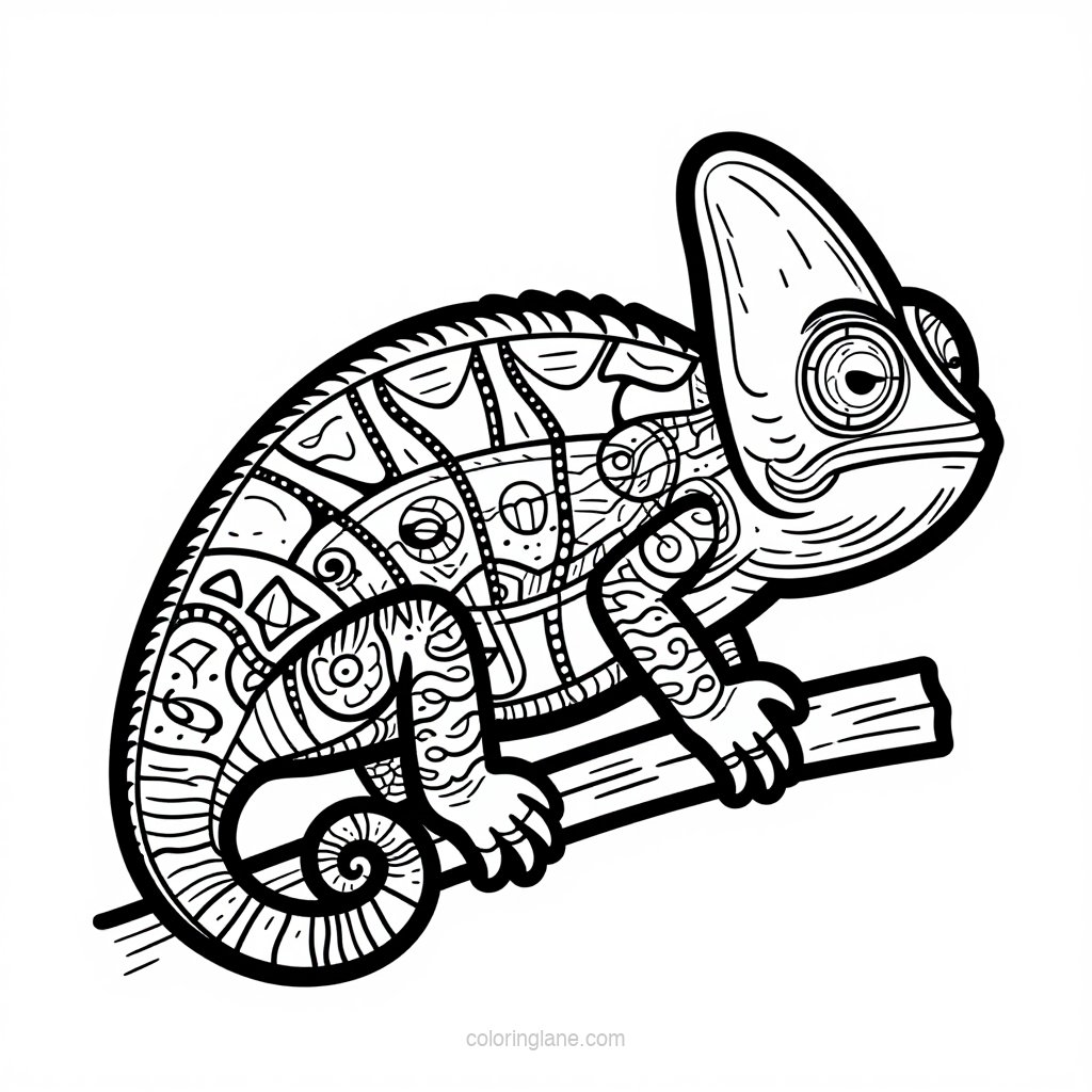 Chameleon Crest - free printable coloring page