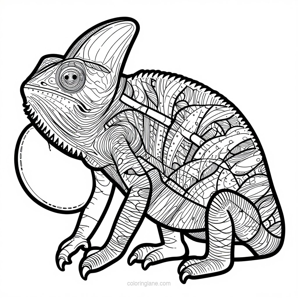 Dwarf Chameleon - free printable coloring page
