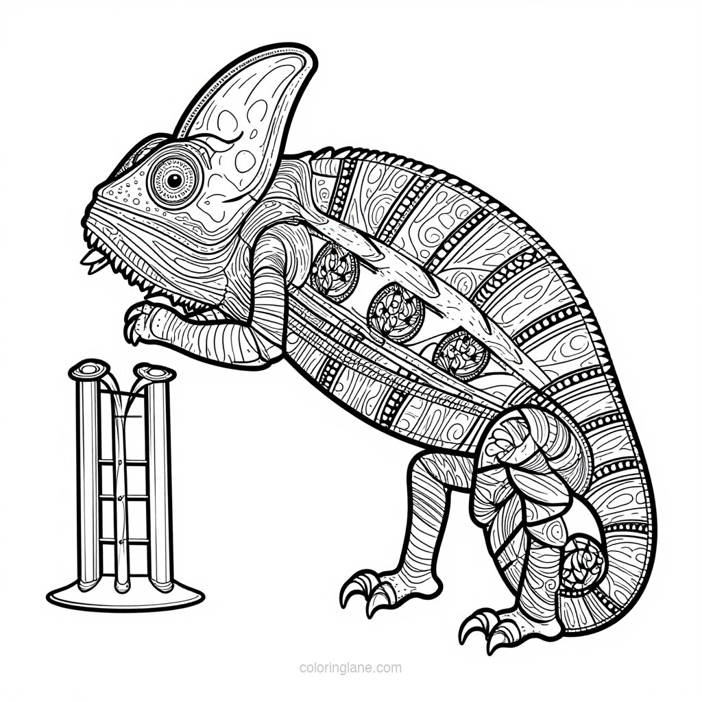 Chameleon Display - free printable coloring page