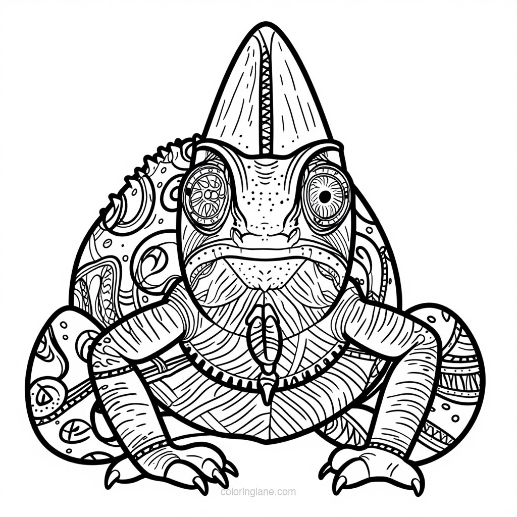Chameleon Profile - free printable coloring page