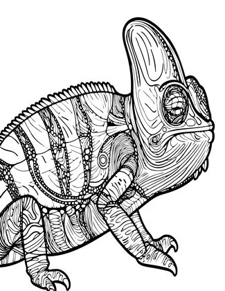 Chameleon Crest - Free printable coloring page