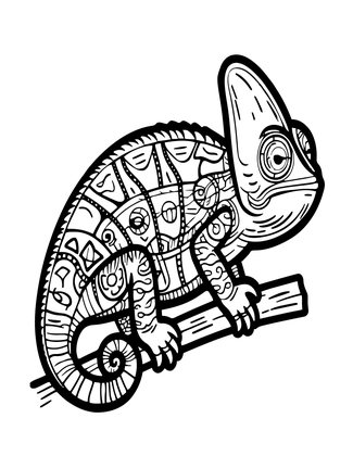 Dwarf Chameleon - Free printable coloring page
