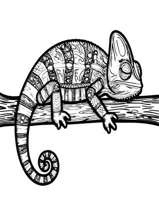 Chameleon at Night - Free printable coloring page