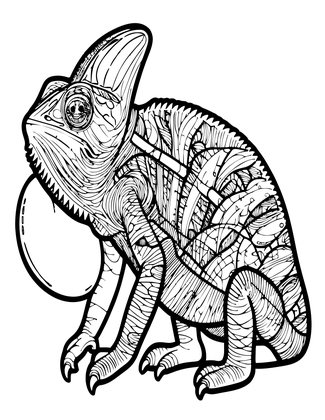 Flap-Necked Chameleon - Free printable coloring page