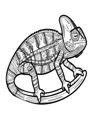 Chameleon Walking - Free printable coloring page