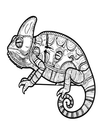 Chameleon Profile - Free printable coloring page
