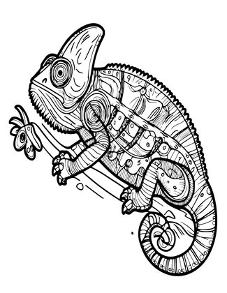 Chameleon Tongue - Free printable coloring page