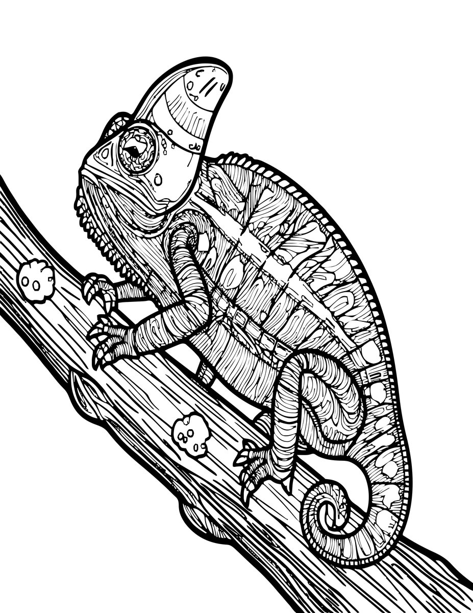 Chameleon Camouflage - free printable coloring page