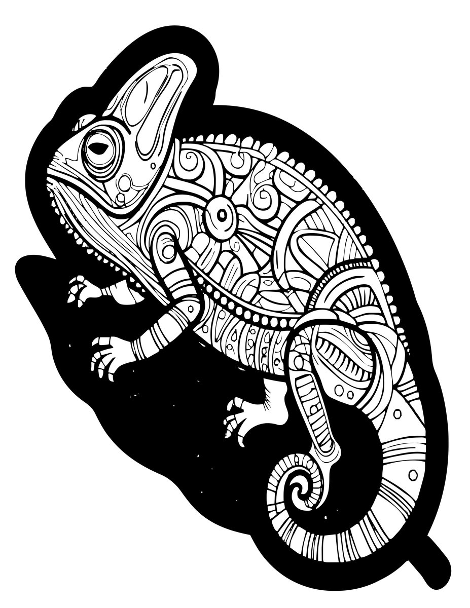 Chameleon Silhouette - free printable coloring page