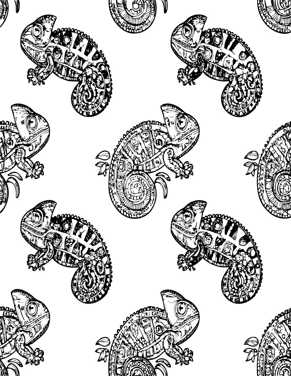 Chameleon Pattern - free printable coloring page