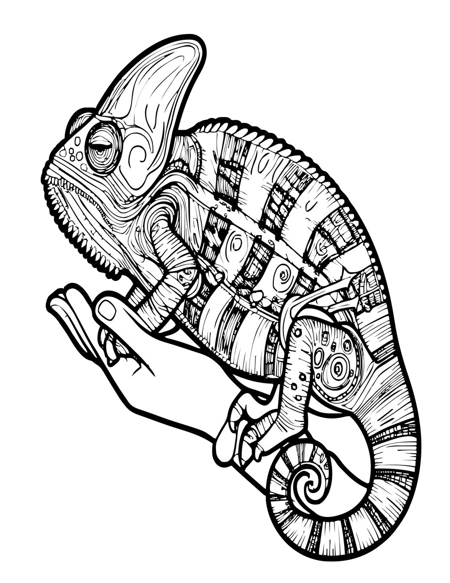 Chameleon Conservation - free printable coloring page