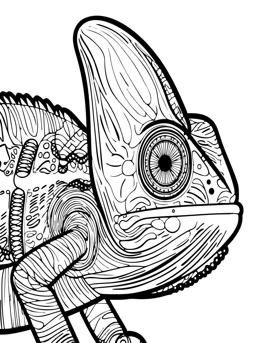 Chameleon Eye - free printable coloring page