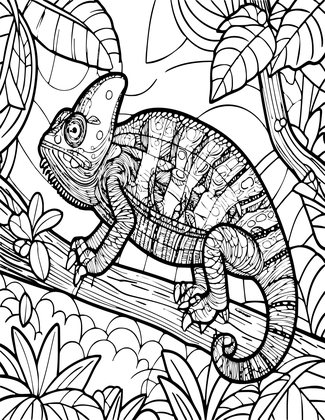 Meller's Chameleon - Free printable coloring page
