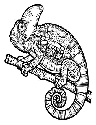 Chameleon Tail - Free printable coloring page