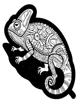 Chameleon Silhouette - Free printable coloring page