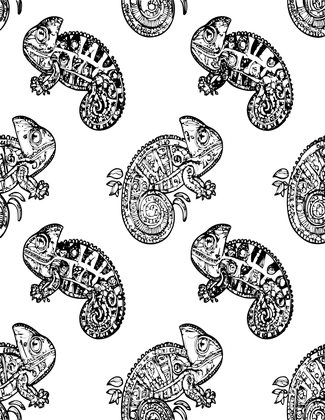 Chameleon Pattern - Free printable coloring page