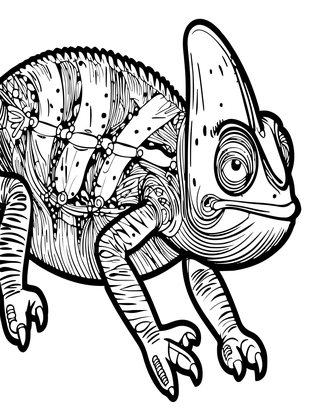 Chameleon Feet - Free printable coloring page