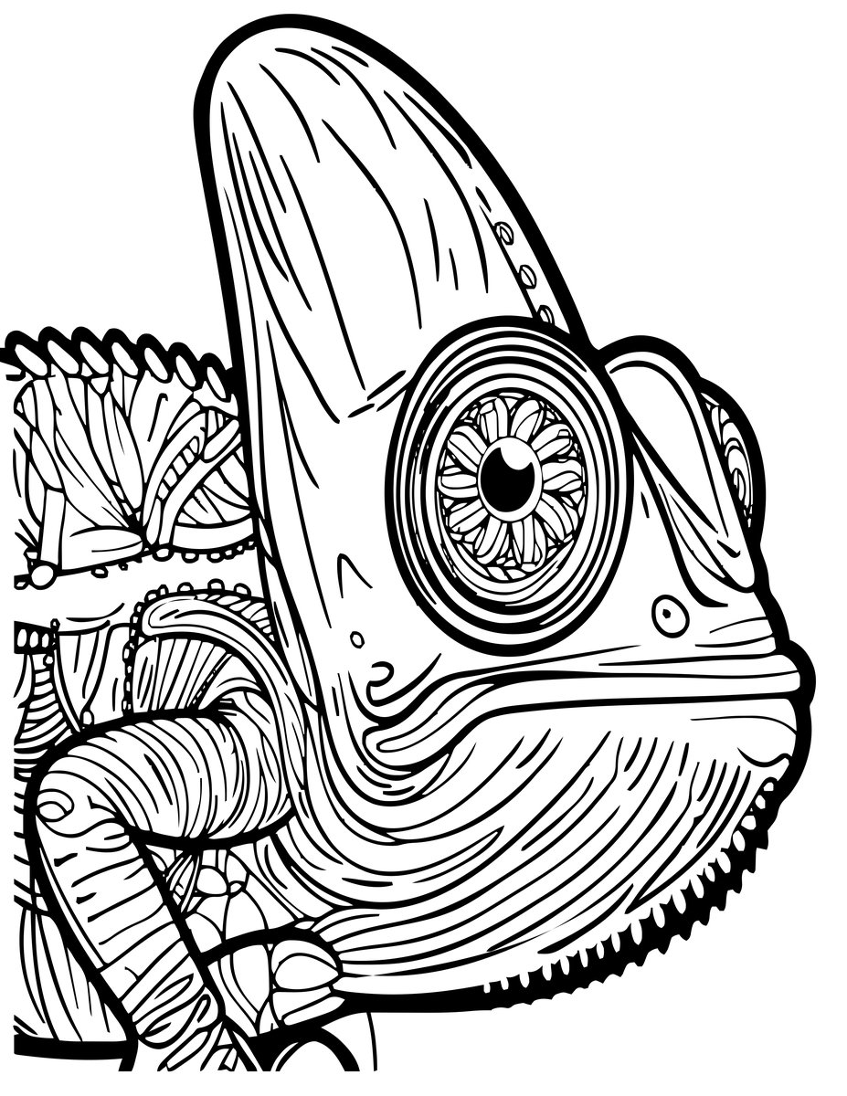 Chameleon Eye - free printable coloring page