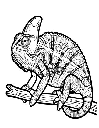 Veiled Chameleon - Free printable coloring page