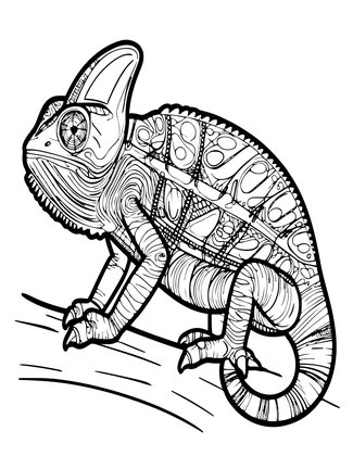 Flap-Necked Chameleon - Free printable coloring page
