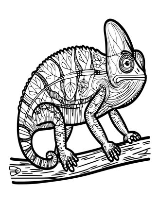 Chameleon Walk - Free printable coloring page